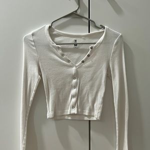 White Cropped Me to We longsleeve